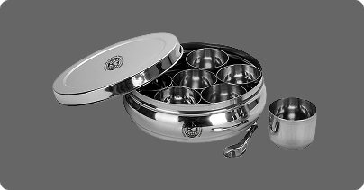 STAINLESS STEEL GHEE POT WITH SPOON