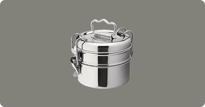 STEEL TIFFIN ONE PERSON 2 DABBA SET